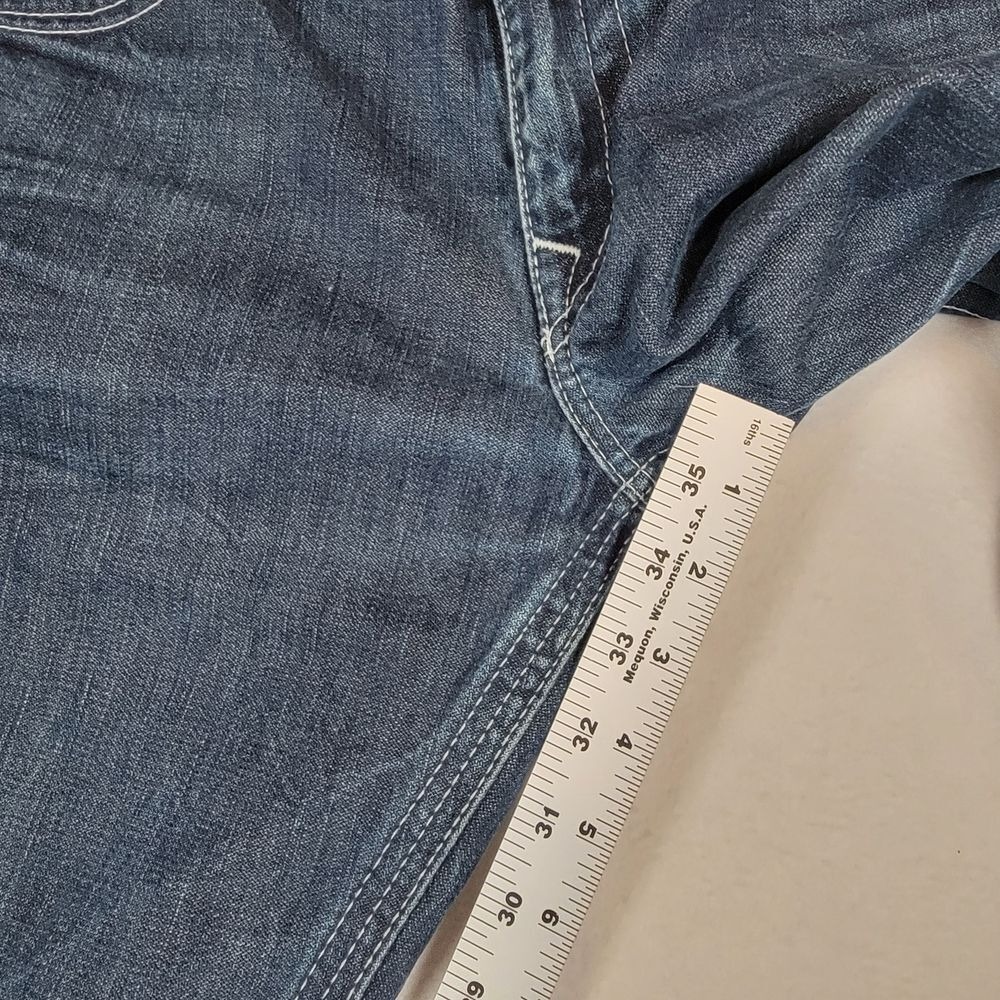 True Religion Men's‎ Ricky Jeans Sz 34 Blue Made in USA Relaxed Straight Y2K - Picture 8 of 13